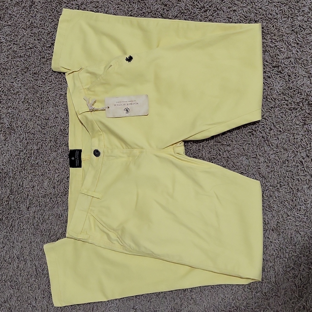 NWT Maison Scotch W 31 L 32 La Femme Selon Marie Chino Pants Yellow Skinny Fit